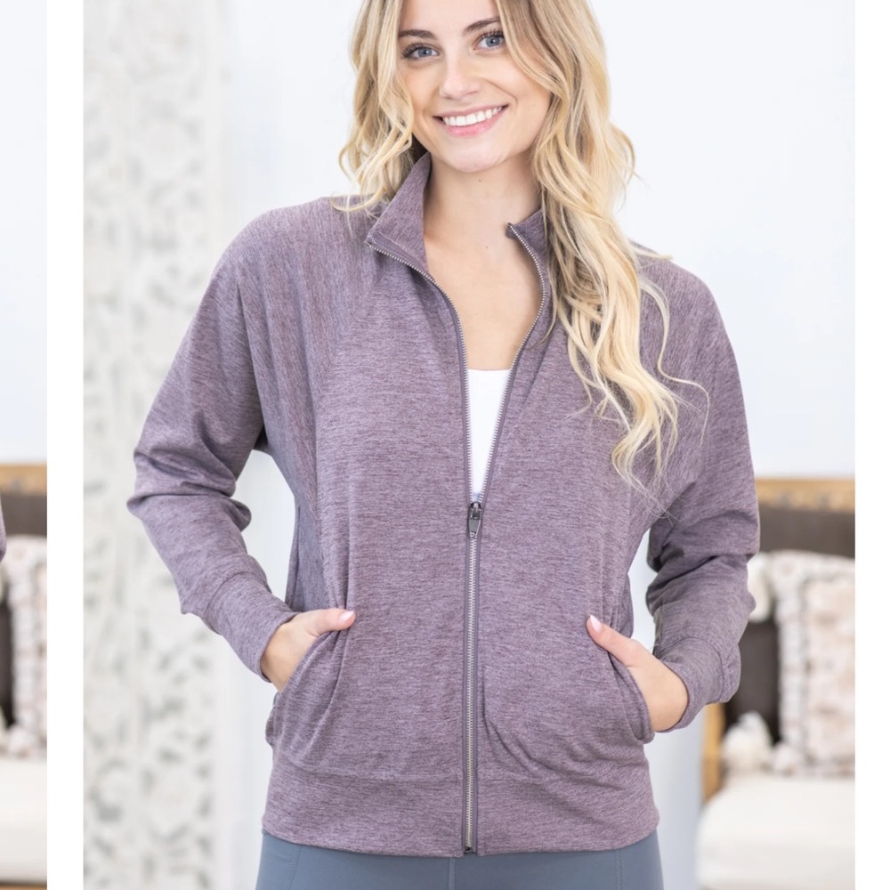 Mono B Light Purple Side Paneled Stretchy Jacket Size Small
